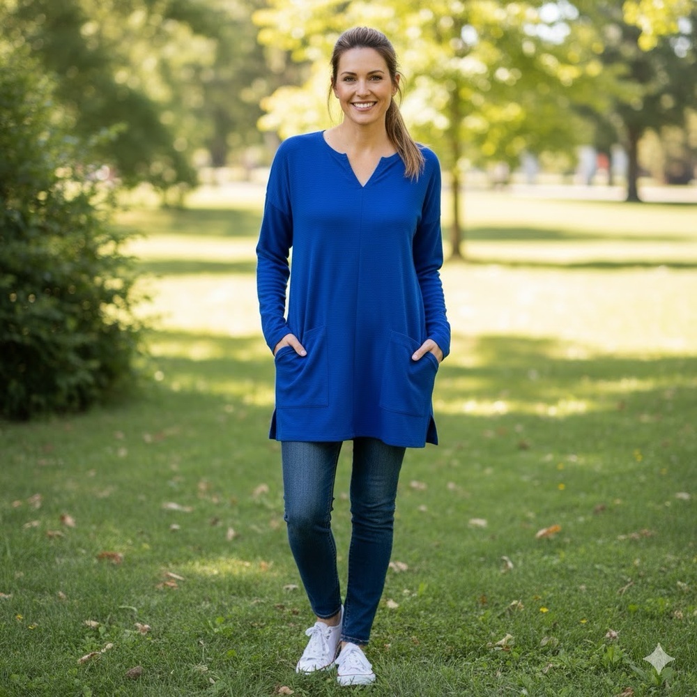 Claiborne Blue Long Sleeve Tee